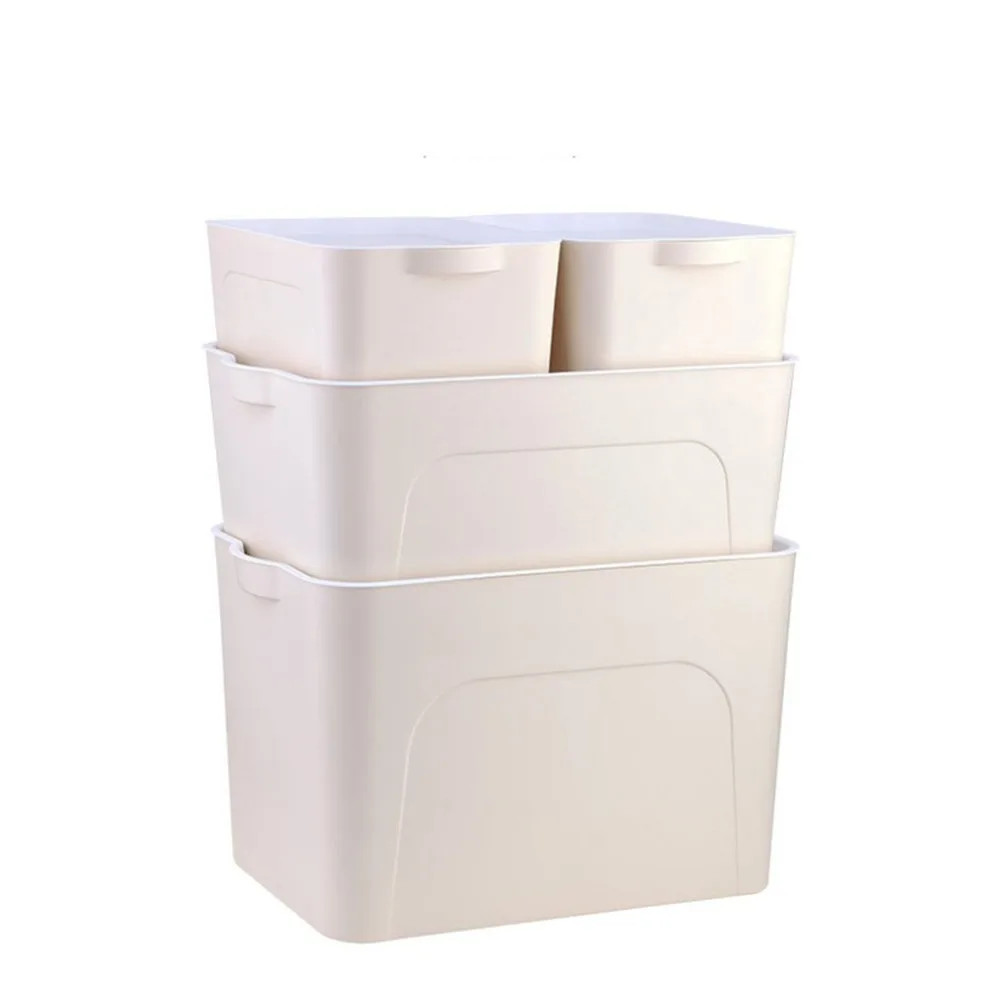 

1/3/4pcs Clothing Storage Box Sets Plastic Sundries Kid Toys Storage Box With Cover Dry Food Snack Container Organizer Box
