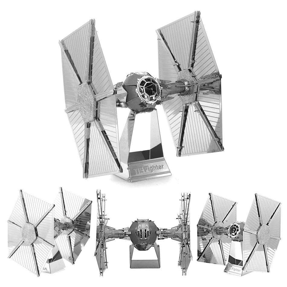 

2017 Star Wars 3D Metal Puzzles Laser Cut Jigsaws DIY Metal Model Building Educational Toy Star Wars A New Hope TIE Fighter