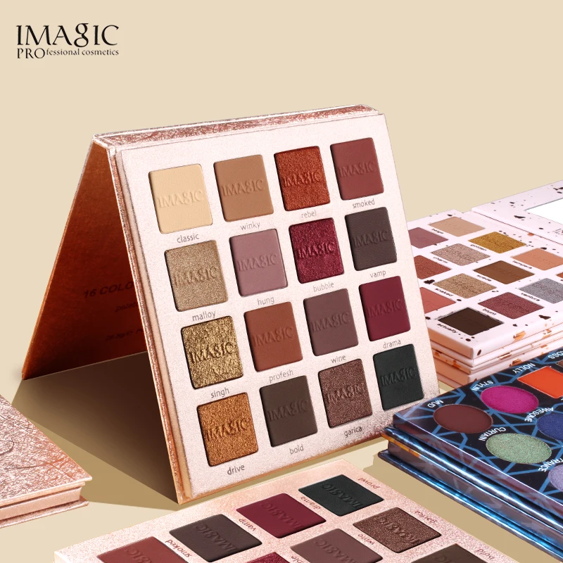 IMAGIC 16 цветов Очаровательная палитра теней для век высокопигментированные блестящие тени для век с матовыми цветами простая в носке палитра для макияжа