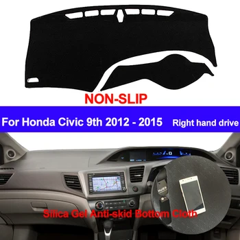 

TAIJS For Honda Civic 9th 2012 2013 2014 2015 Dash Mat DashMat Silicone Non-Slip Sun Shade Dashboard Cover Anti-UV Car Styling