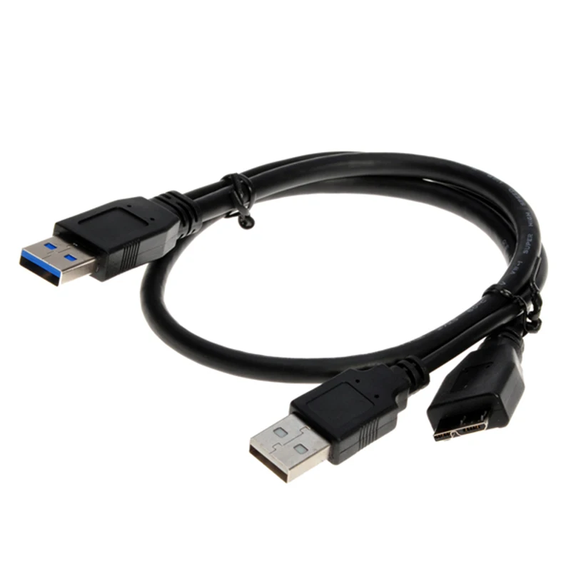 USB 3 0 двойная Мощность Y Форма 2 x Тип A к Micro B высокоскоростной кабель внешний