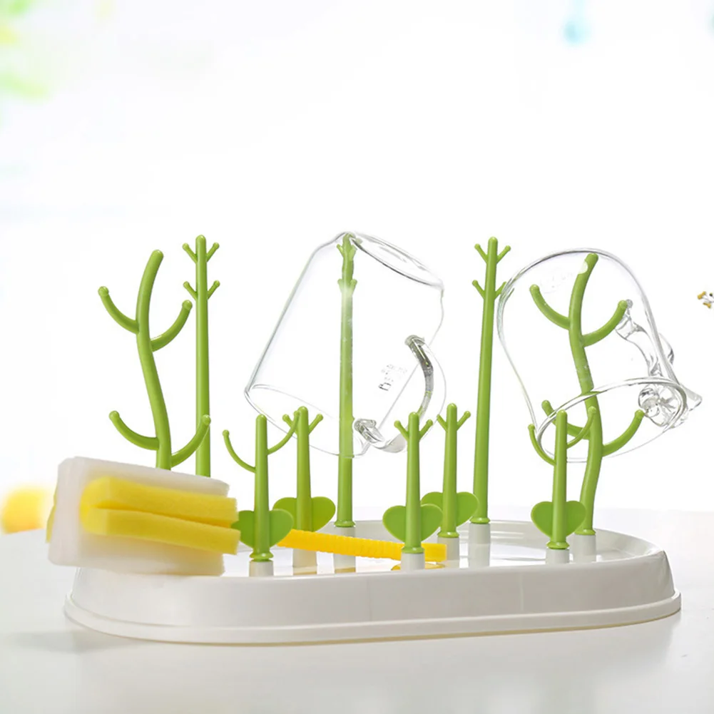 

Shelf Cleaning Multi Function Cups Tree Shape Holder Storage Easy Clean Drying Rack Cartoon Non-toxic Baby Bottle Feeding Nipple