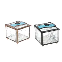 Стеклянный кубик геометрическое обручальное кольцо коробка Террариум растение суккулент плантатор ювелирный держатель коробка для