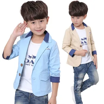 

2019 Korean Slim Style Child Wedding Suit Jacket for Kids Boy Gentelman Blazer Coat Teenager school Formal Blazers Jackets 2-10T