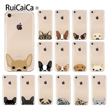 Ruicaica милый и забавный мягкий чехол для телефона с головой собаки кошки для Apple iPhone 8 7 6 6S Plus X XS MAX 5 5S SE XR мобильных телефонов