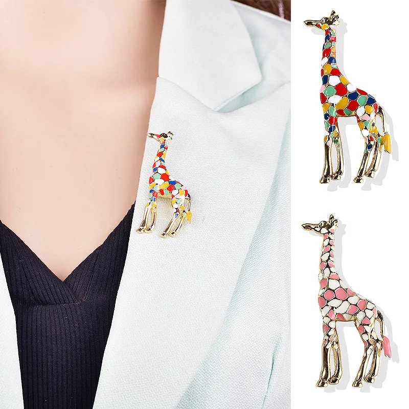 

1PC Enamel Gold Color Cute Animal Giraffe Brooches for Women Brooch Pin Fashion Jewelry Gift For Kids Exquisite Brooches