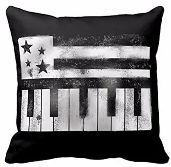 

New Arrival Personalized Usa Musical Flag Throw Pillowcases 16x16 18x18 20x20 24x24 Inch Square Zipper Throw Pillow Cover