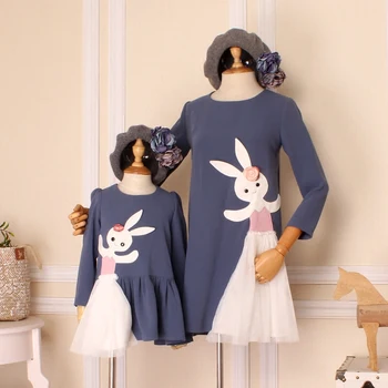 

2018 New Special Offer Retail Big Gilrs 90-130cm Parent-child Mom S-4xl High Quality Autumn Daughter Cartoon Fashionable Dress