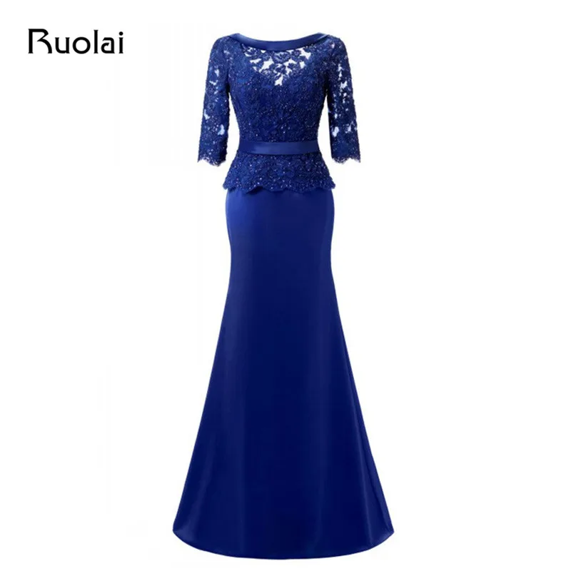 Real Photo Lange Moeder van de Bruid Jurken 2019 Half Sleeve Applique Kralen Satin Mermaid Wedding Party Gown Vrouwen Jurk MD04 Real Photo Lange Moeder van de Bruid Jurken 2019 Half Sleeve Applique Kralen Satin Mermaid Wedding Party Gown Vrouwen Jurk MD04