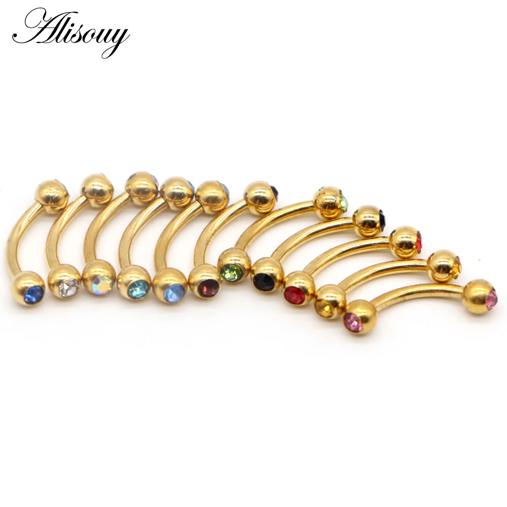 Alisouy 1PCS Surgical Stainless Steel Eyebrow Nose Lip Captive Bead Ring Tongue Piercing Tragus Cartilage Earring Body Jewelry