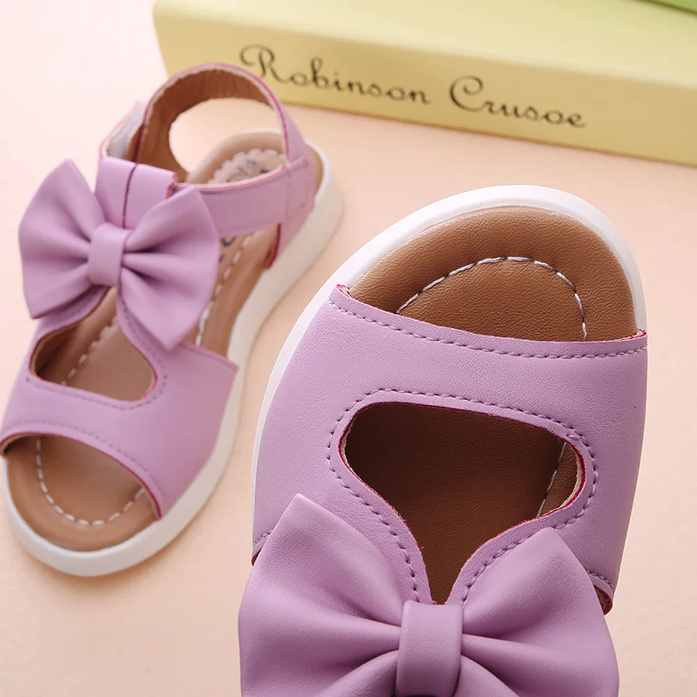Детская обувь для девочек; летние детские сандалии; модная обувь принцессы на плоской подошве с бантом для девочек; chaussures enfant fille ete6.23gg