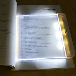 Светодиодный свет книга 2,5 мм Толщина без каблука Панель Чтение ночника регулировать освещение портативная книга для чтения свет ночного