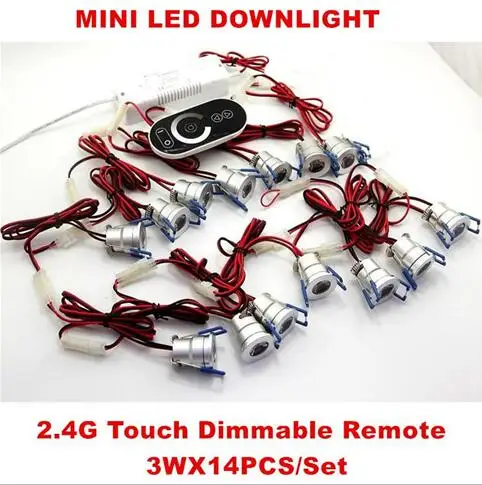 14x3W 16 шт. CREE Mini 3 Вт светодиодный потолочный светильник AC110V 220 В прожектор Драйвер+ 2,4 г диммер Внутреннее освещение 5 лет гарантии - Испускаемый цвет: 14x3W