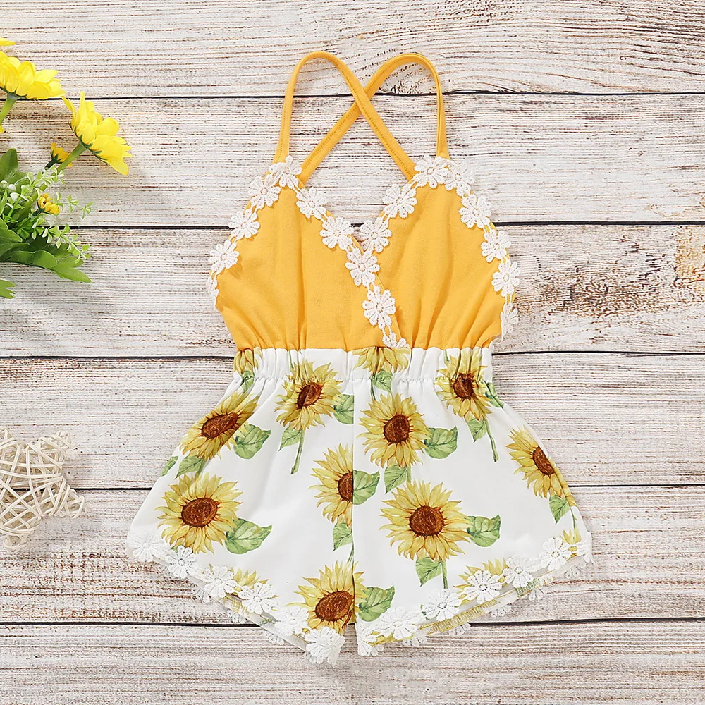 Flower Print Newborn Baby Romper Sleeveless Summer Clothing For Baby Fashion Jumpsuit Toddler Girl For Infant Baby Rompers D20