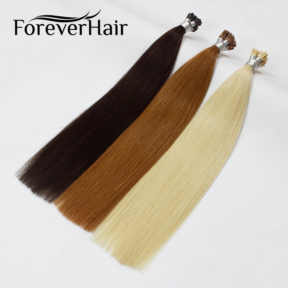 FOREVER HAIR 0,8 г/локон 1" Remy европейские накладные волосы для наращивания на кончиках, натуральные человеческие волосы для наращивания на кератиновой основе, 50 шт./ПАК