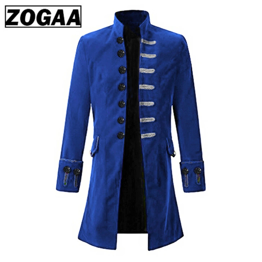 

2019 Autumn Winter Men Coat Vintage Steampunk Tailcoat Long Jacket Gothic Button Trench Coat Male Retro Cool Uniform Costume