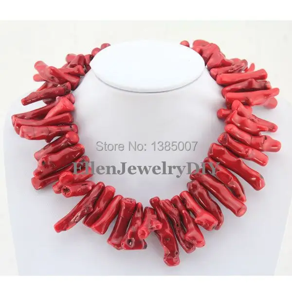 Chunky Red Coral Beaded Necklace 