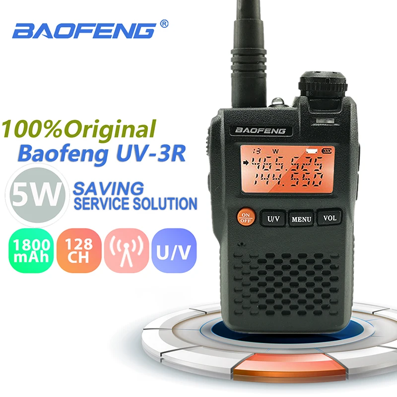 

Baofeng UV-3R Mini Walkie Talkie 2W 3.7V Portable Radio UHF VHF Dual Band Hf Transceiver Scanner Radio Amador Handheld Woki Toki
