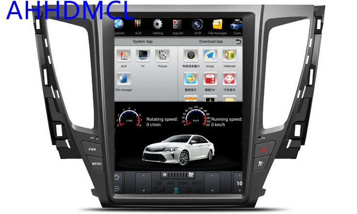 Top Car PC PAD Tesla Style Multimedia Player Android 7.1 GPS For Mitsubishi Pajero Sport L200 2WD With Air Bag Light 2016 2017 2018 0