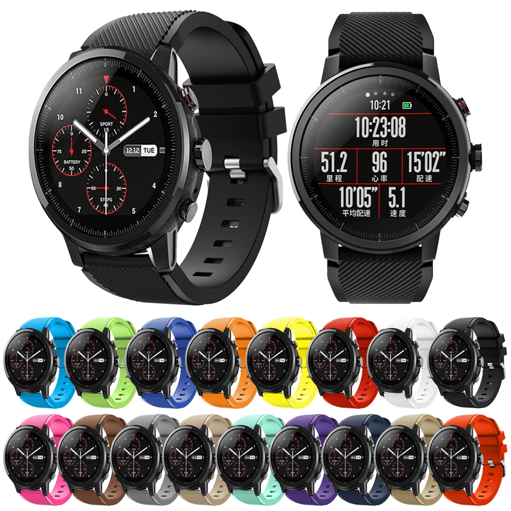 Силиконовый спортивный ремешок для часов Huami Amazfit GTR 22 мм 47 Pace Stratos 2 2S Samsung Galaxy Watch 46