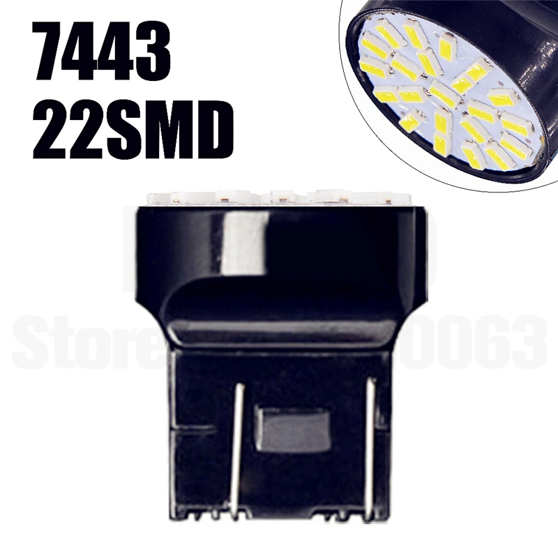 7443 100x 1156 LED 1157 BA15S T20 7440 7443 BAY15d Car Lights 3014 LED Auto Lamp DRL 22 SMD Tail light DC 24V - Испускаемый цвет: 7443
