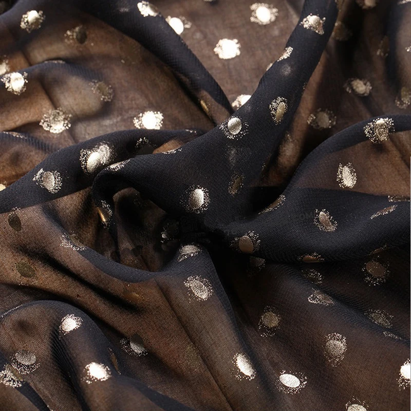 new arrival pearl chiffon gauze polka dots embossed chiffon fabric