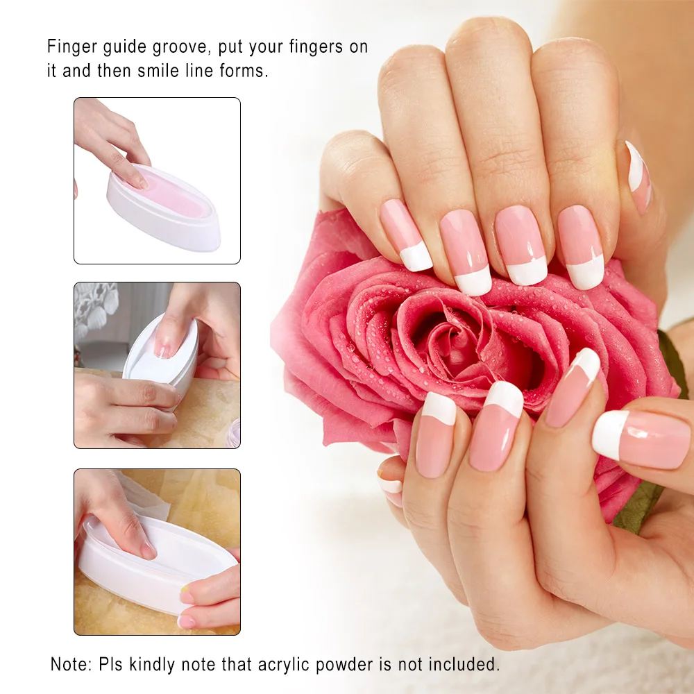 Nail Dipping Powder French Tray Manicure Holder With Lid For French