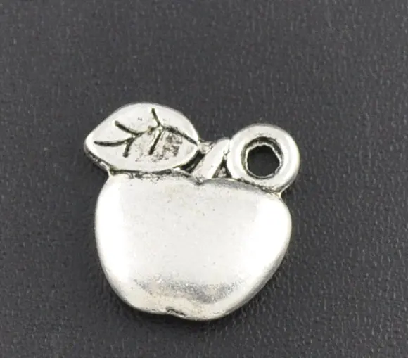 

Zinc metal alloy Charm Pendants Apple Antique Silver 11mm( 3/8") x 11mm( 3/8"), 15 PCs new