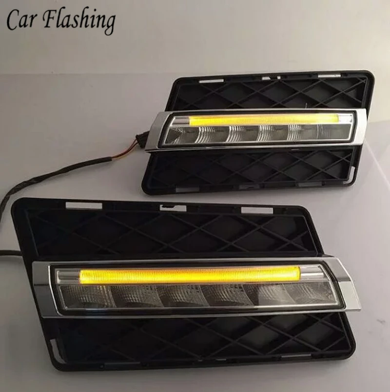 

Car flasing 2PCS For Mercedes benz GLK300 GLK350 GLK 500 2008 2009 2010 2011 2012 DRL Daytime Running Light with turn signal