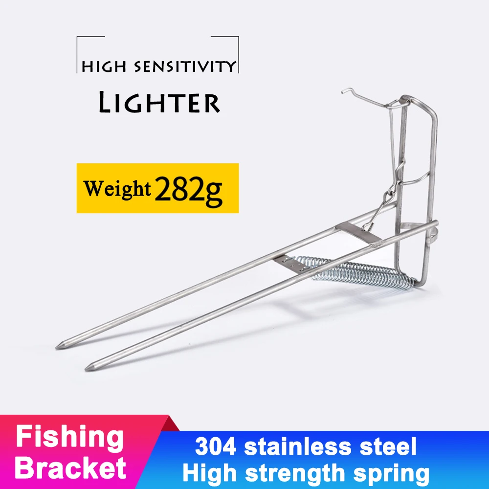 

Automatic Stainless Fishing Bracket Adjustable Support Inserted Double Spring Fish Rod Pole Holder Fishing Gear Tackle Tools