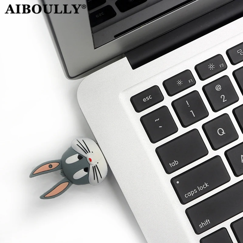 AIBOULLY Usb 2,0 карта памяти 64 ГБ USB флэш-накопитель Usb палка кролик карта памяти накопитель 32 ГБ 16 ГБ 8 ГБ 4 ГБ мини-подарок