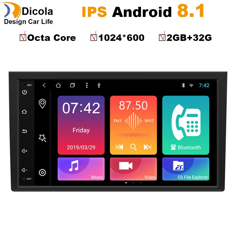 

7" IPS screen 1G 16G Android 8.1 car multimedia GPS 2 DIN universal radio touch screen stereo navigation no DVD PLAYER with RDS
