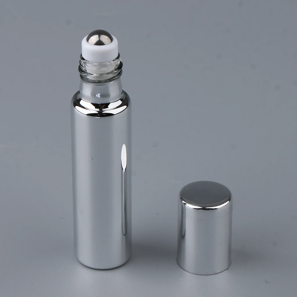 Wholesale Empty Storage Vials Roll-on Bottles w/steel roller balls for Essential Oils,Perfume or Other Liquids Oils (5Pcs,10 mL)
