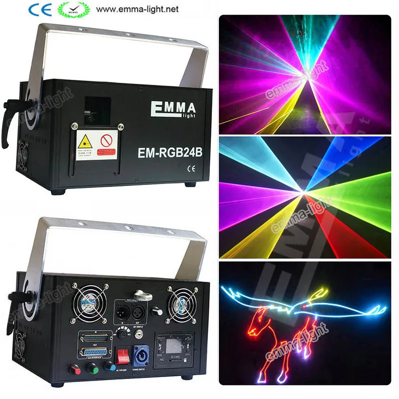 

DJ Stage 1.5W 1500mW RGB Full Color Animation Show Laser Light Lighting ILDA DMX SD CARD