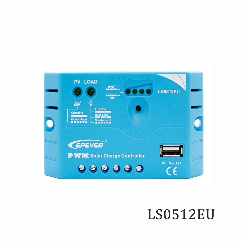

Solar Charge Controller LS0512EU 5A 12V Epsolar PWM PV 50W 18V Solar Panels charger Regulators 5V USB port