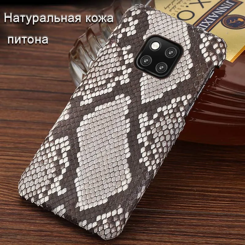 Чехол для телефона из натуральной кожи питона для huawei mate 20 30 P20 P30 Pro lite snakeskins Роскошный чехол для honor 20 Pro 10 10I 8x 9x