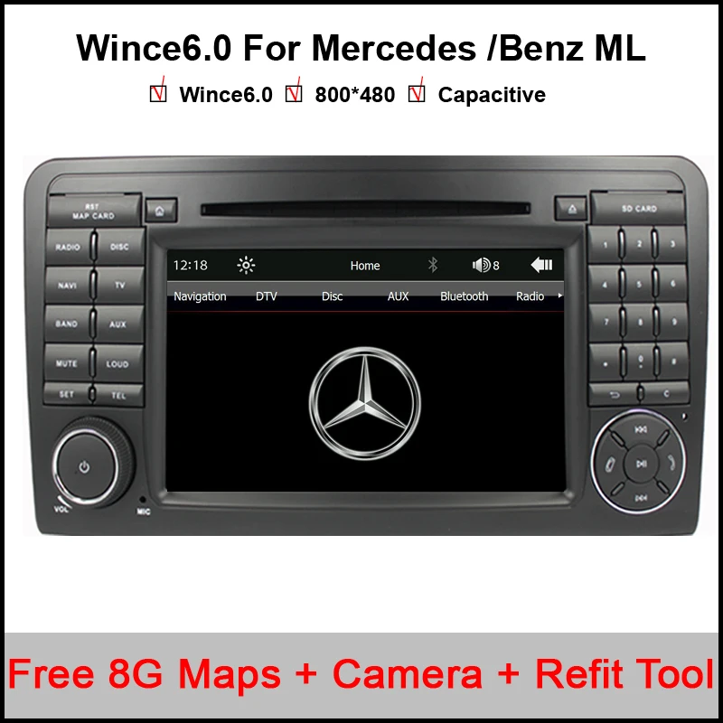 

Capacitive Car DVD Player For Mercedes /Benz ML W164 2005 - 2012 Headunit Sat Nav with GPS Navigation Radio Audio Stereo