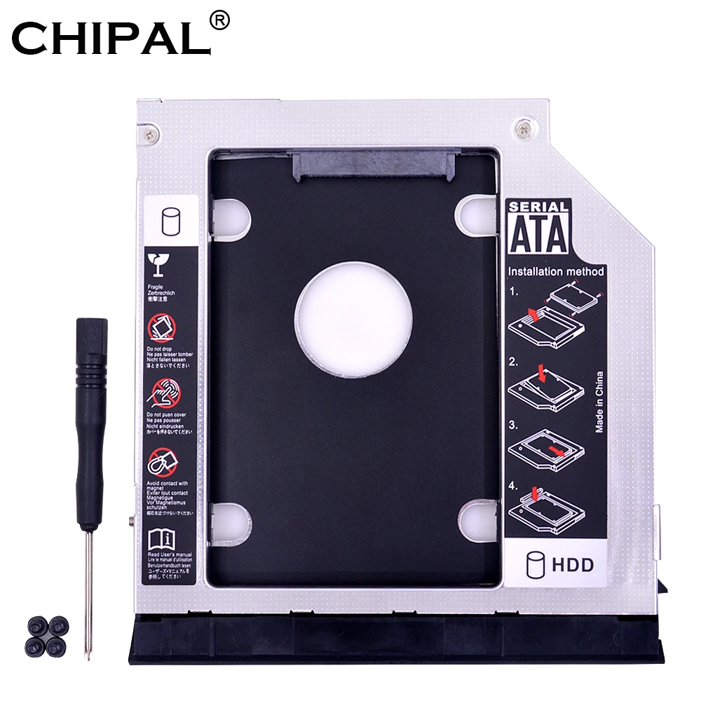 CHIPAL 9.5MM SATA 3.0 2nd HDD Caddy with Ejector Dual LED Light for