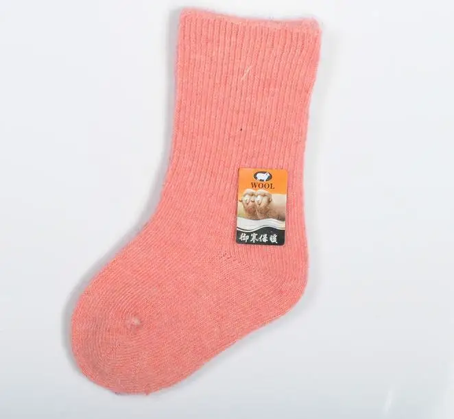 Шерстяные Носки для мальчиков и девочек от 0 до 3 лет теплые чулочно-носочные изделия для маленьких детей, детская осенне-зимняя одежда спортивные носки 10 пар в партии - Цвет: Розовый