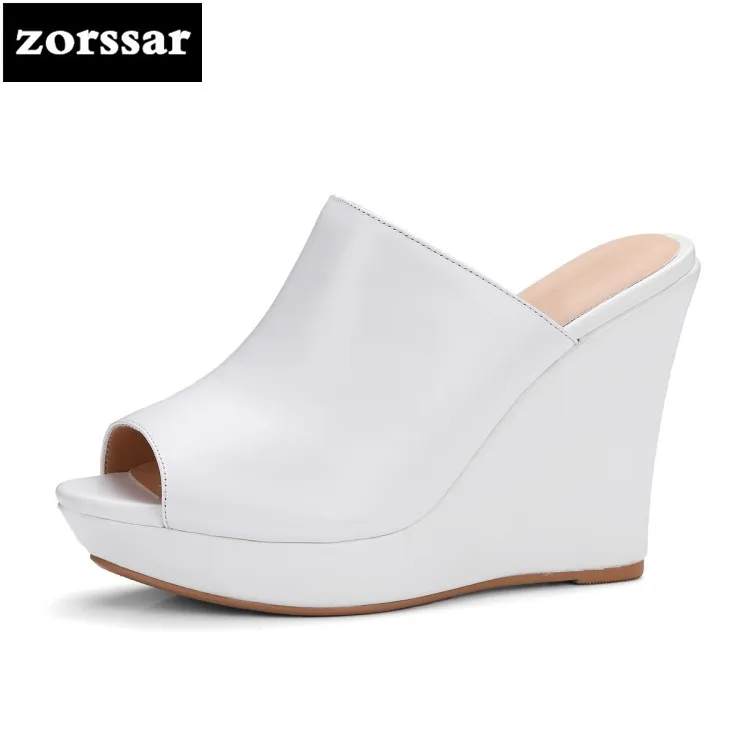 

{Zorssar} 2018 New Summer woman shoes High heels Wedges slippers women platform sandals Open toe Women Slides Female Footwear