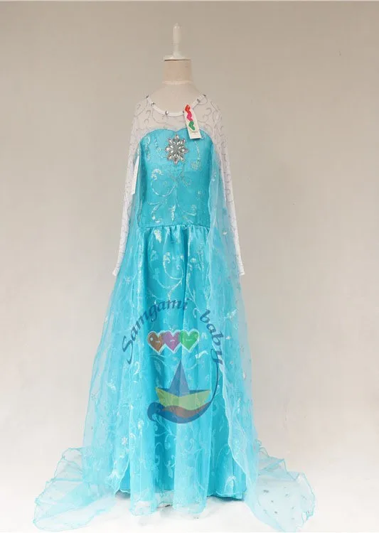 E-babe/, новинка года, платье принцессы Эльзы из тюля для дня рождения, голубовечерние платье с длинными рукавами для девочек