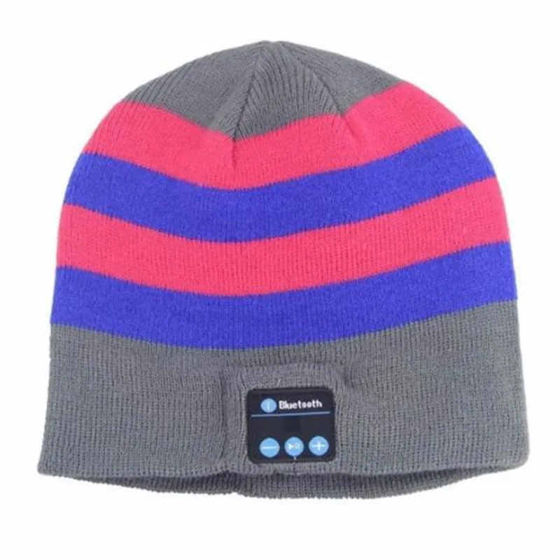 Беспроводная Bluetooth V4.2 Beanie полосатая вязаная зимняя шапка наушники с микрофоном ручная Музыка Mp3 динамик Волшебная умная шапка