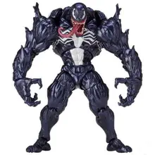 Anime Spider-man Figura Revoltech Series No. 003 Venom Spiderman Ação PVC Figuras Colecionáveis Modelo Crianças Brinquedos Boneca 18 cm