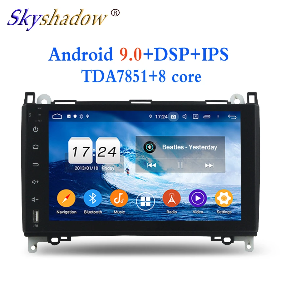 Perfect 2 din Android 9.0 For Benz W169 W245 Viano Vito 2009 2010 2011 4GB + 32GB 8 core Car DVD Player Wifi Bluetooth 4.2 RDS RADIO GPS 3