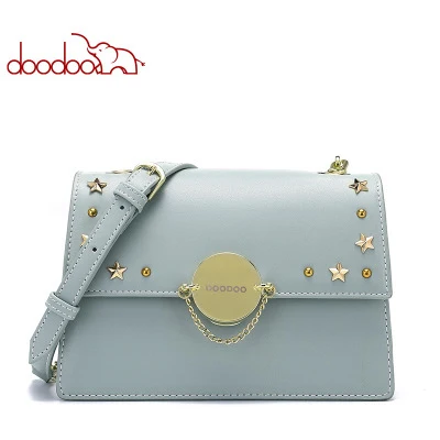 

DOODOO Brand Women Bag Female Shoulder Crossbody Bags Ladies Artificial Leather Rivet 2018 Newest Small 3 Colors Messenger Bags