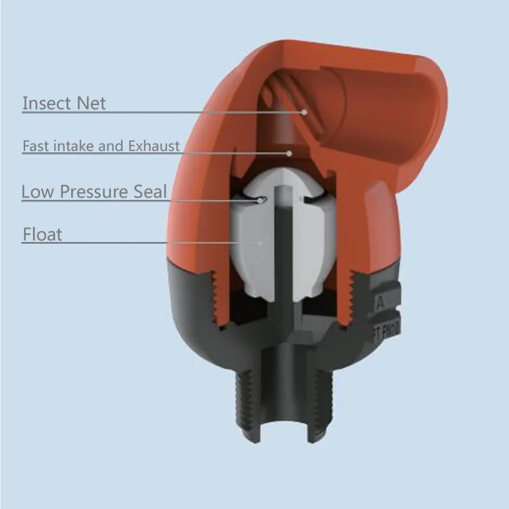 Воздушный клапан сельскохозяйственная система полива вентиляционный клапан вакуумного давления редукционный клапан микро-капельного