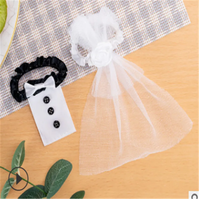 

2 PCS Fashion Wedding Cup Decoration Covers Bride Groom Costume Glass DIY Wedding Decoration Party Holiday Cup Accessories Gadge