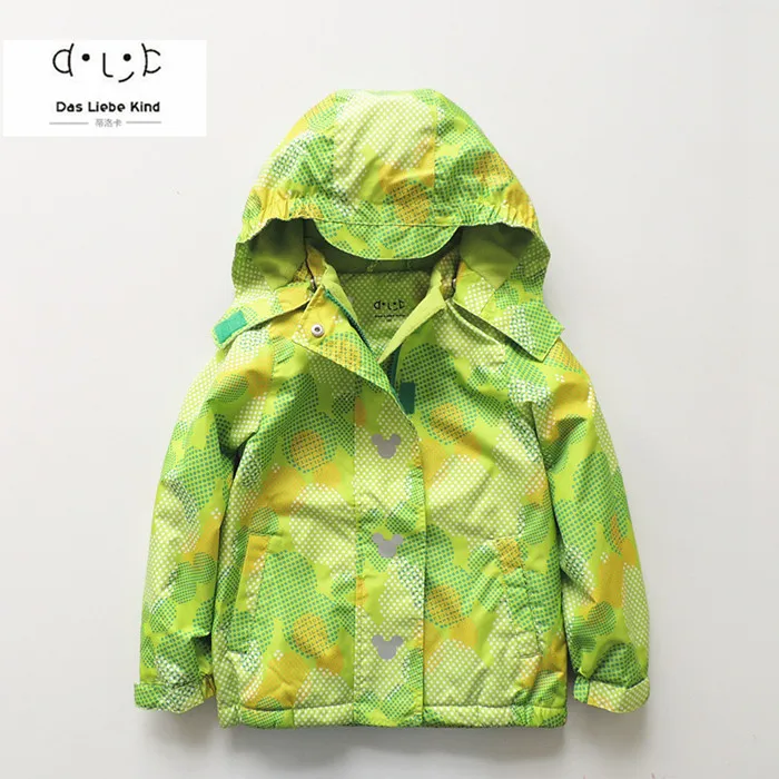 Куртка с бархатным капюшоном в горошек для девочек и мальчиков от дождя и ветра высококачественная детская одежда детская одежда из хлопка - Цвет: Photo Color8