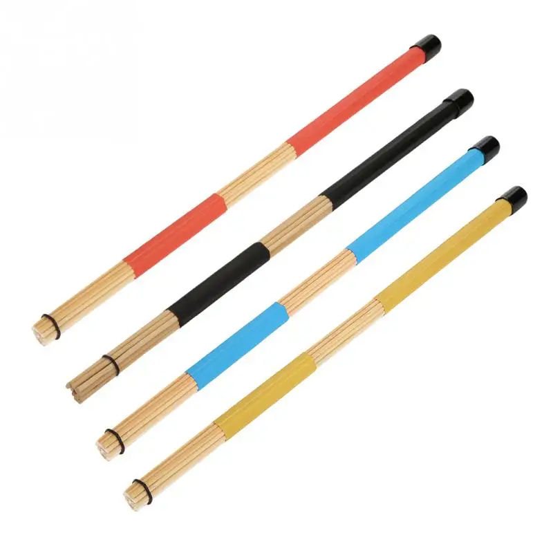 1 Pair 4 Colors 1.3 x 40.3cm Practical Bamboo Drum Brushes Sticks Rod