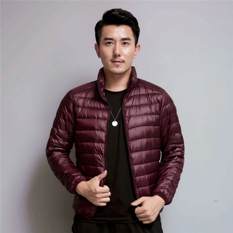 

Ultra-thin lightweight down jacket men's fall and winter clothes big yards short paragraph solid color Down jacket TB0815